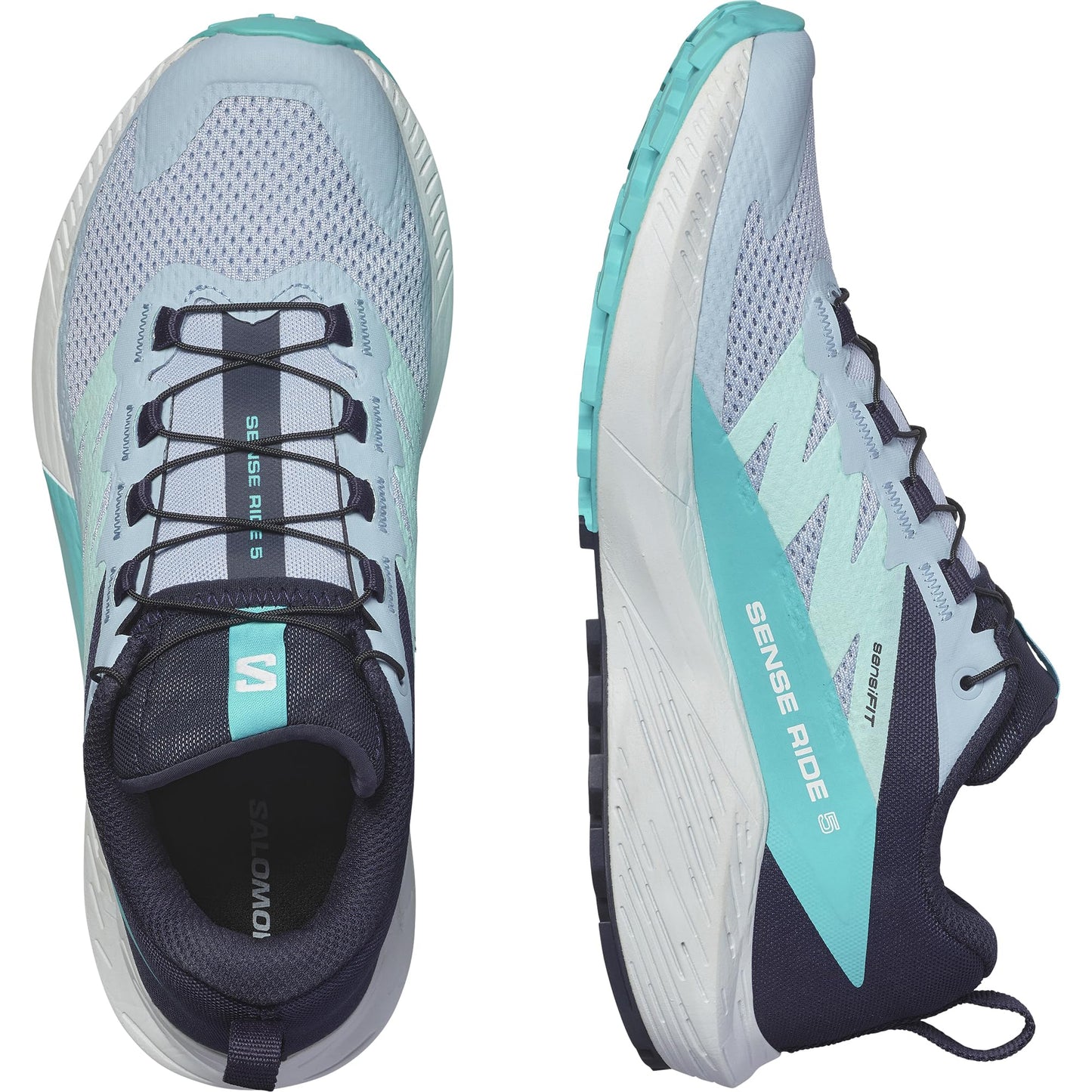 Salomon Damen Sense Ride 5 Weißes Cashmere, Vielseitige Wanderschuhe für Komfort, Ideal für Wandern und Trailrunning bei Outdoor-Abenteuern. 40