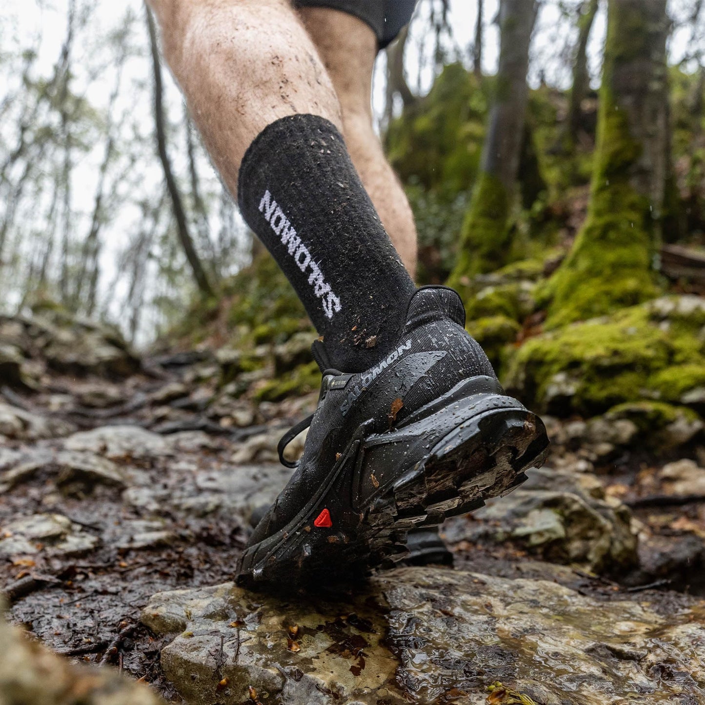 Salomon Alphacross 5 Gore-Tex Waterproof Men's Trail Running Shoes, Powerful Grip, Waterproof and Weatherproof, and Long Lasting Comfort, Black, 9