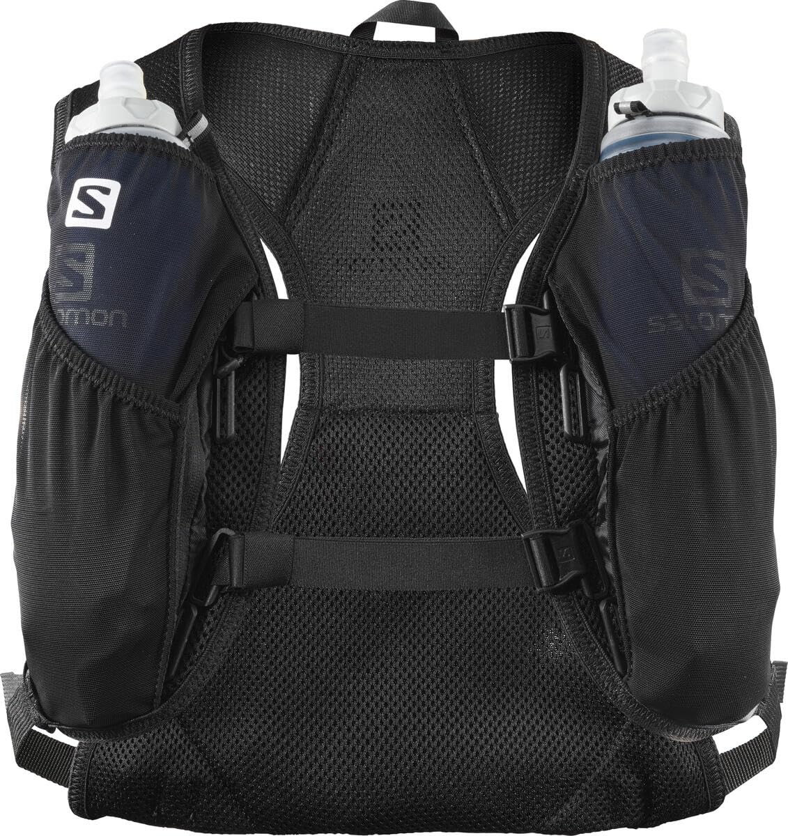 Salomon Agile 2 Unisex Hydrationsweste Trail running Wandern MTB, Platz für das Wichtigste, Reflektierende Details, Bewegungskomfort, Schwarz
