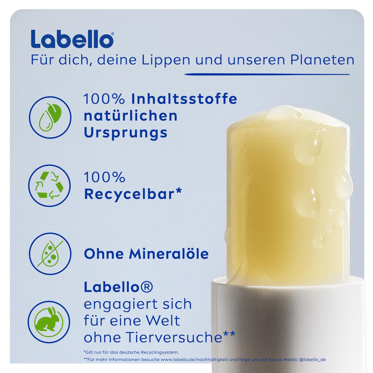 Labello Sun Protect LSF 50, wasserfeste Lippenpflege mit hohem Sonnenschutz, mineralölfreie Lippenpflege mit Sheabutter, Vitaminen & natürlichen Ölen (4,8 g)
