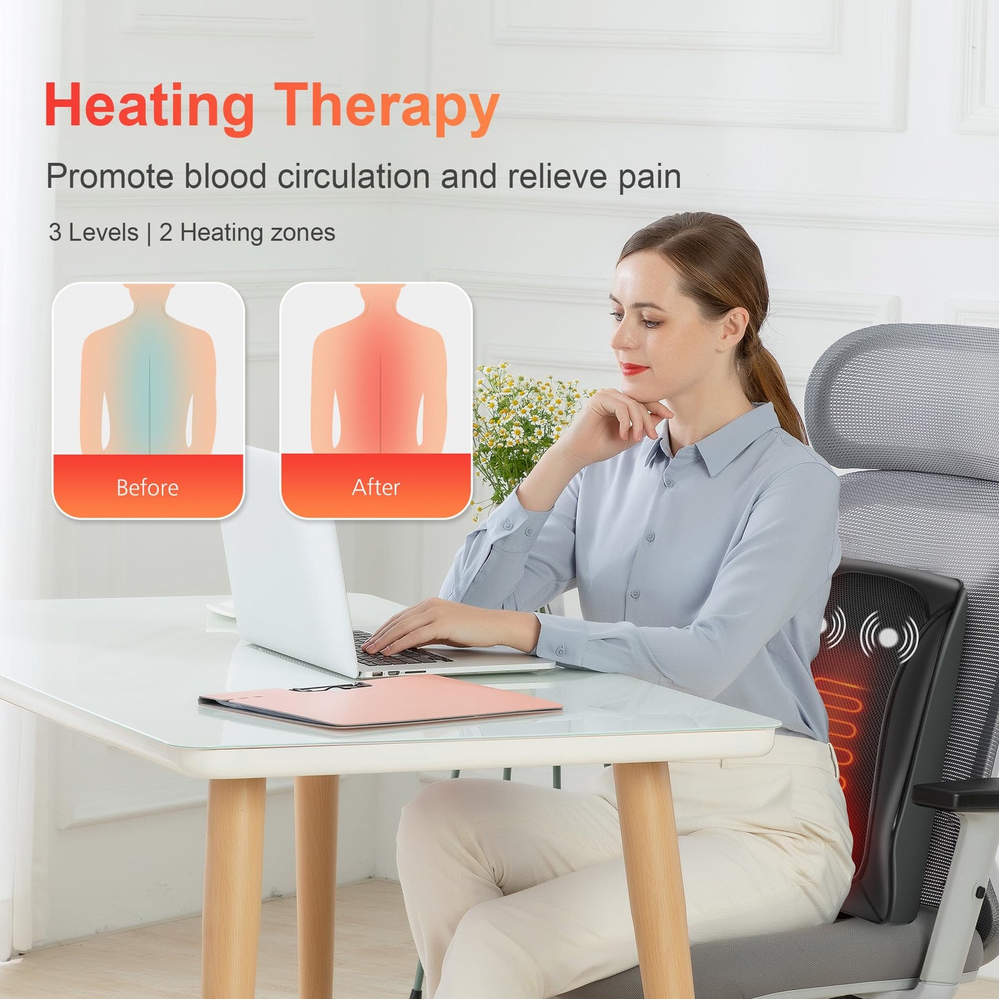 COMFIER Massagegerät, Nackenmassagegerät mit Wärme, Shiatsu Rückenmassagegerät mit 4D Knetköpfen, Massagekissen für Schulter, Rücken, Beine, Geschenke für Männer Frauen