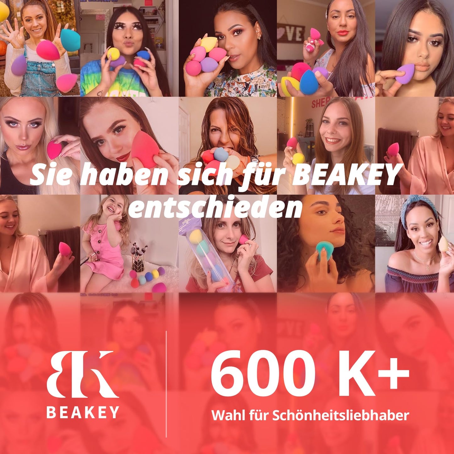BEAKEY Make up Schwamm Set, Mehrfarbige blenderBeauty Schwamm Foundation Schminkschwamm, Makellos für Flüssigkeit, Creme und Puder, 5 Stück