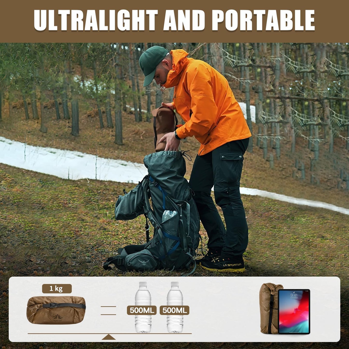 Night Cat Rucksack-Zelt Ultraleichtes wasserdichtes professionelles Wanderzelt für 1 2 Person Mann Camping Doppelschicht