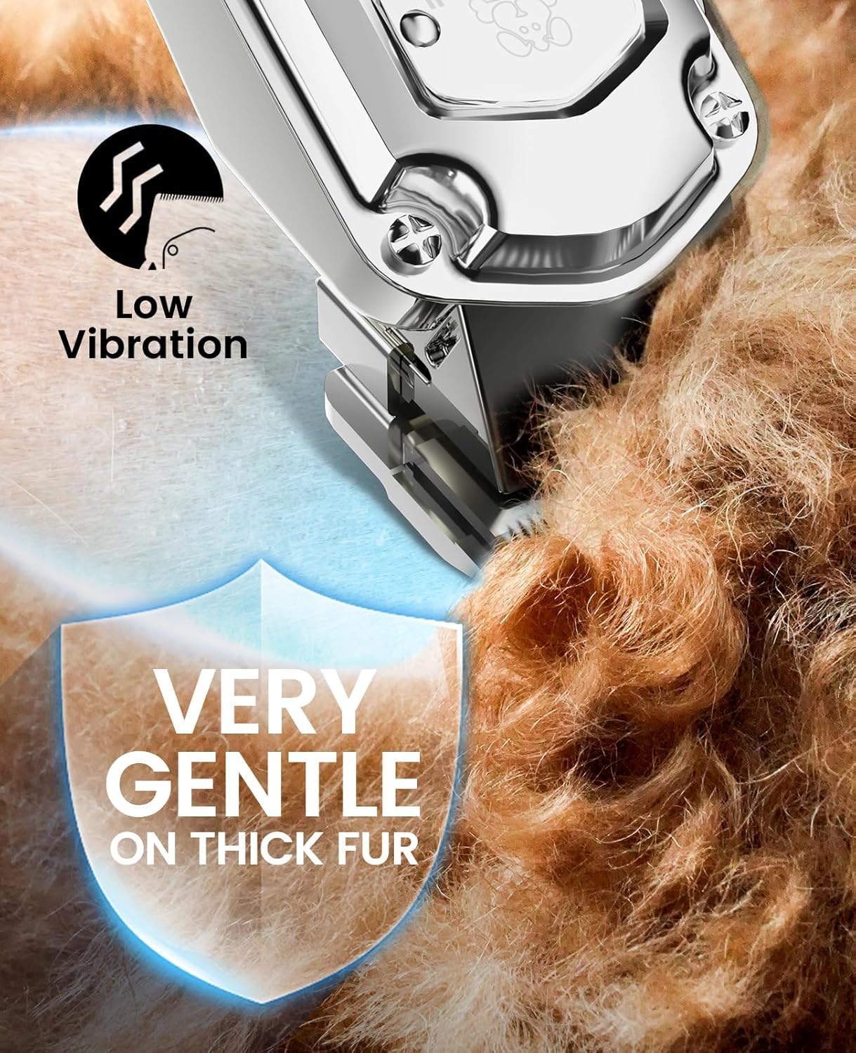 oneisall Leise Hundeschermaschine mit Metall-Fรผhrungskamm, Schermaschine Hund profi kabellos, Hochleistungs Tierhaarschneidemaschine fรผr Dickes/Lockiges/Feines/Langes/Gewelltes Haar