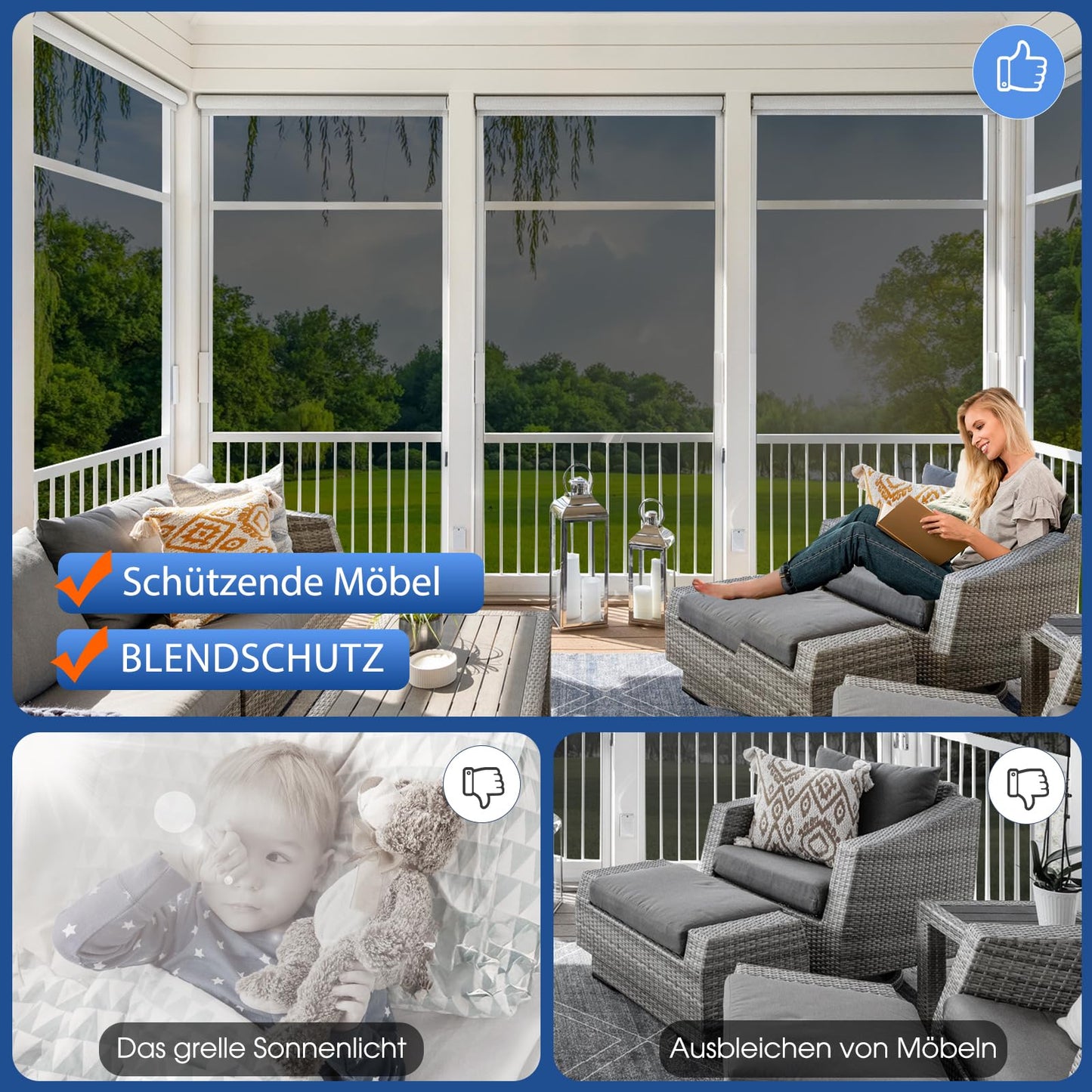 Lifetree Fensterfolie Spiegelfolie Wärmereflektion Selbstklebend Sonnenschutzfolie Wärmegrad Innen & Auße Kontrolle Anti-UV Privatsphäre Glas Fenstertönung Glatt Fensteraufkleber 75 * 300cm Silber