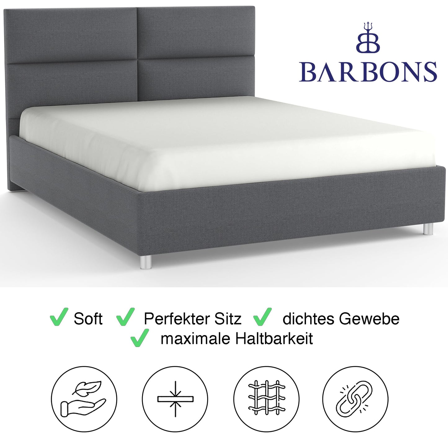 Spannbettlaken 200x200cm - 35 cm Tiefe Tasche 100% Baumwolle Spannbetttuch Oeko-TEX Zertifiziert Bettlaken Jersey Bettware Bettbezug für Boxspringbett Dicke Matratzen - Weiss 200 x 200