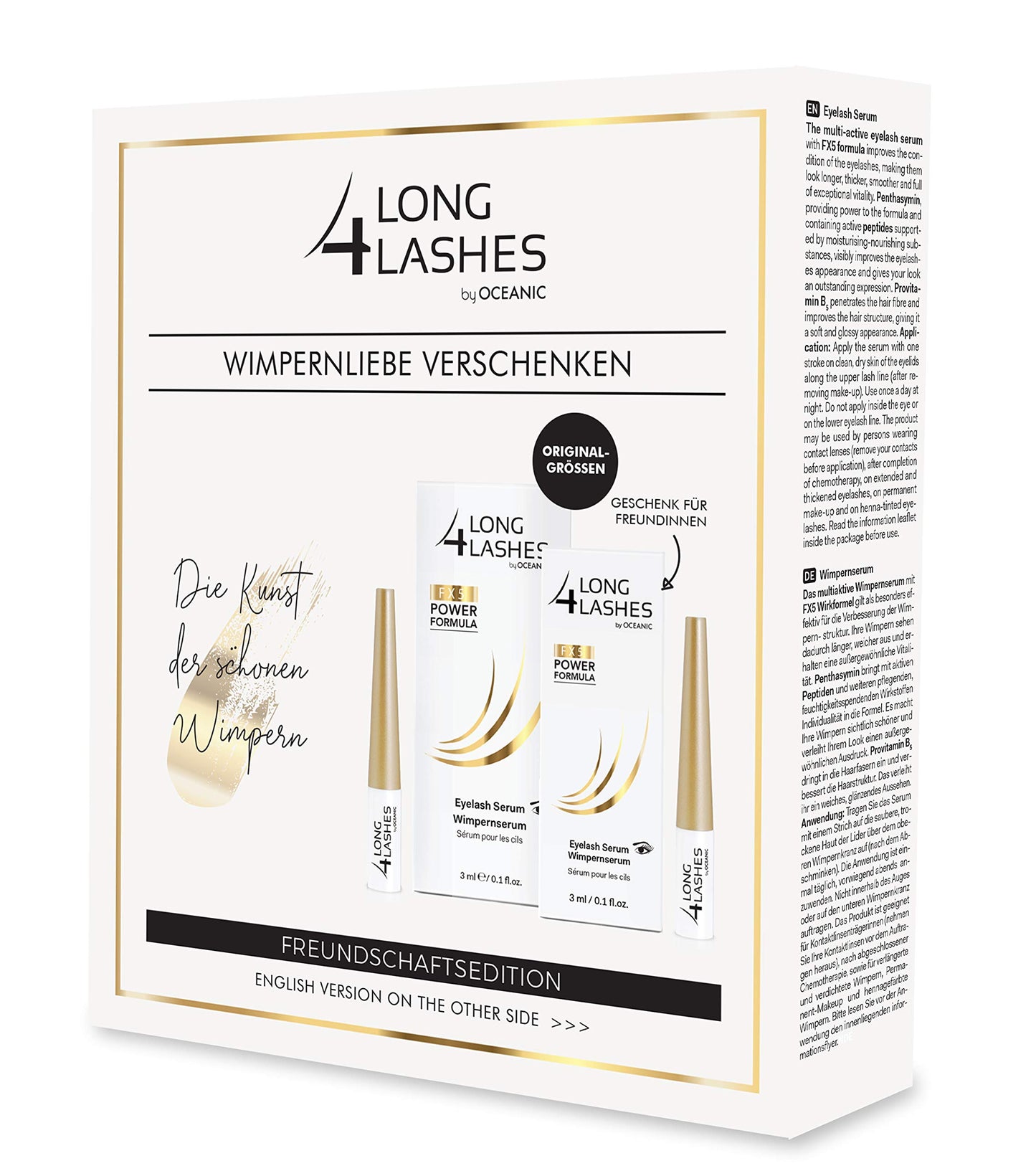 Long4Lashes FX5 - Doppelt POWER Wimpernserum | New Formula | VEGAN | Eyelash Serum 3ml+3ml Sparset | atemberaubendes Wunderserum im Doppelpack
