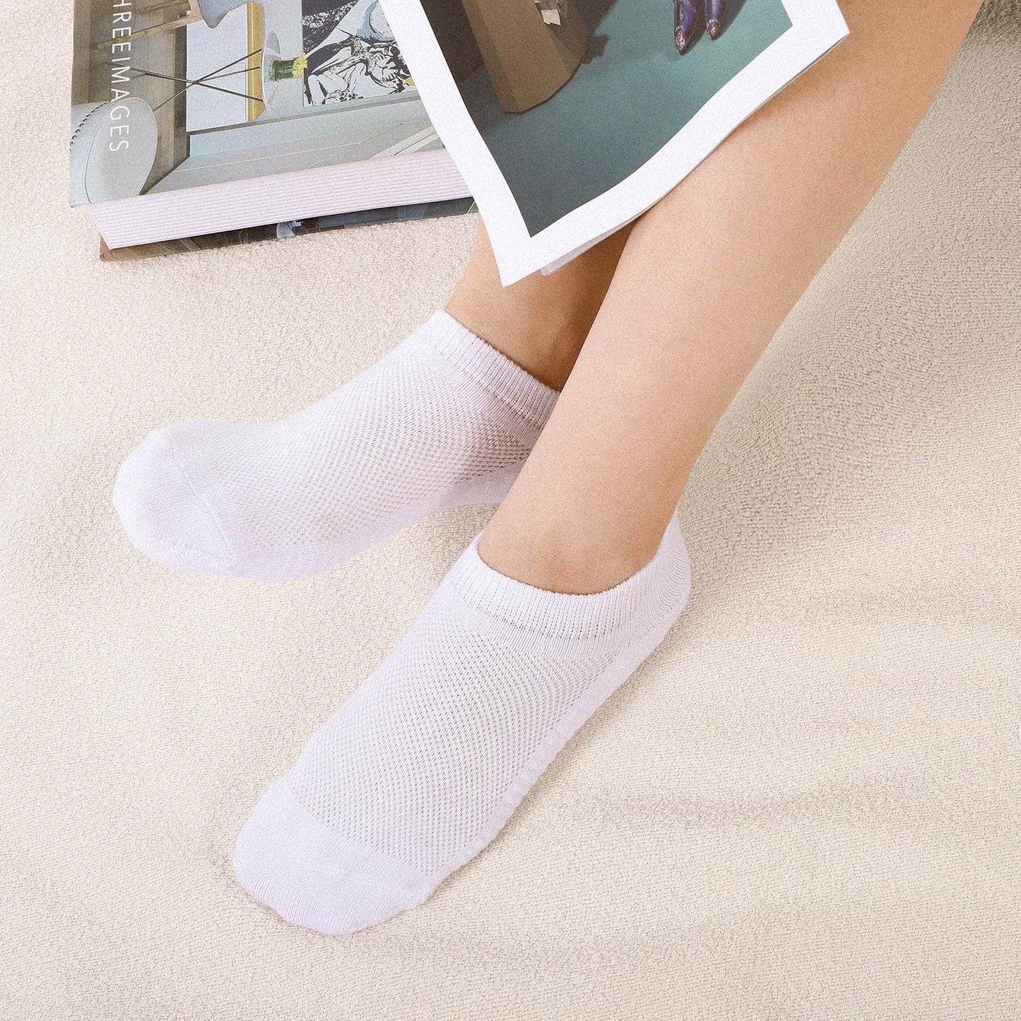 Sneaker Socken Damen 35-38 39-42, Füßlinge Sneakersocken mit Rutschfest Silikon ,Laufsocken Gepolsterte Kurze Socken Unsichtbar (DE/NL/SE/PL, Numerisch, 35, 38, Regular, Regular, Gemischte 6-Paare)