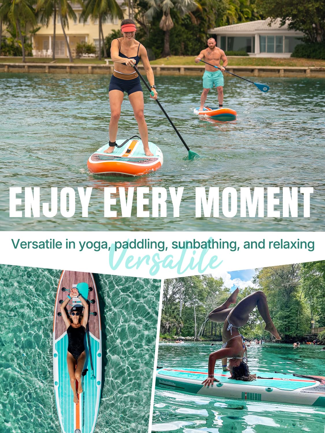 Niphean Stand up Paddle Board for Adults mit Allem Zubehör, 320cm Haltbar Paddleboard für Aller Fähigkeitsniveaus, SUP mit 200kg Tragkraft für 2 Personen, Stand up Paddling Board mit Sitz