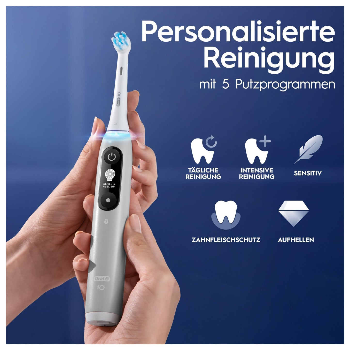 Oral-B iO Series 6 Plus Edition Elektrische Zahnbürste/Electric Toothbrush, PLUS 3 Aufsteckbürsten, 5 Putzmodi für Zahnpflege, Reiseetui, Designed by Braun, Grey Opal