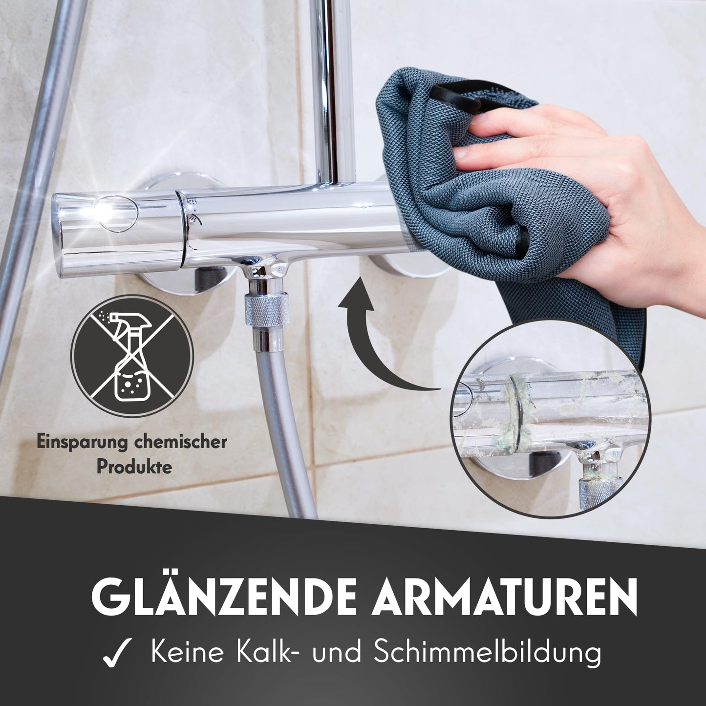 NATARO® 4 Stück Fast Dry it. Premium Trockentuch für Duschkabine, Auto, Haushalt, Camping – DAS ORIGINAL – extra saugfähiges Microfasertuch, fusselfrei, kratzfrei Shiny Wipes Tücher 40x50cm