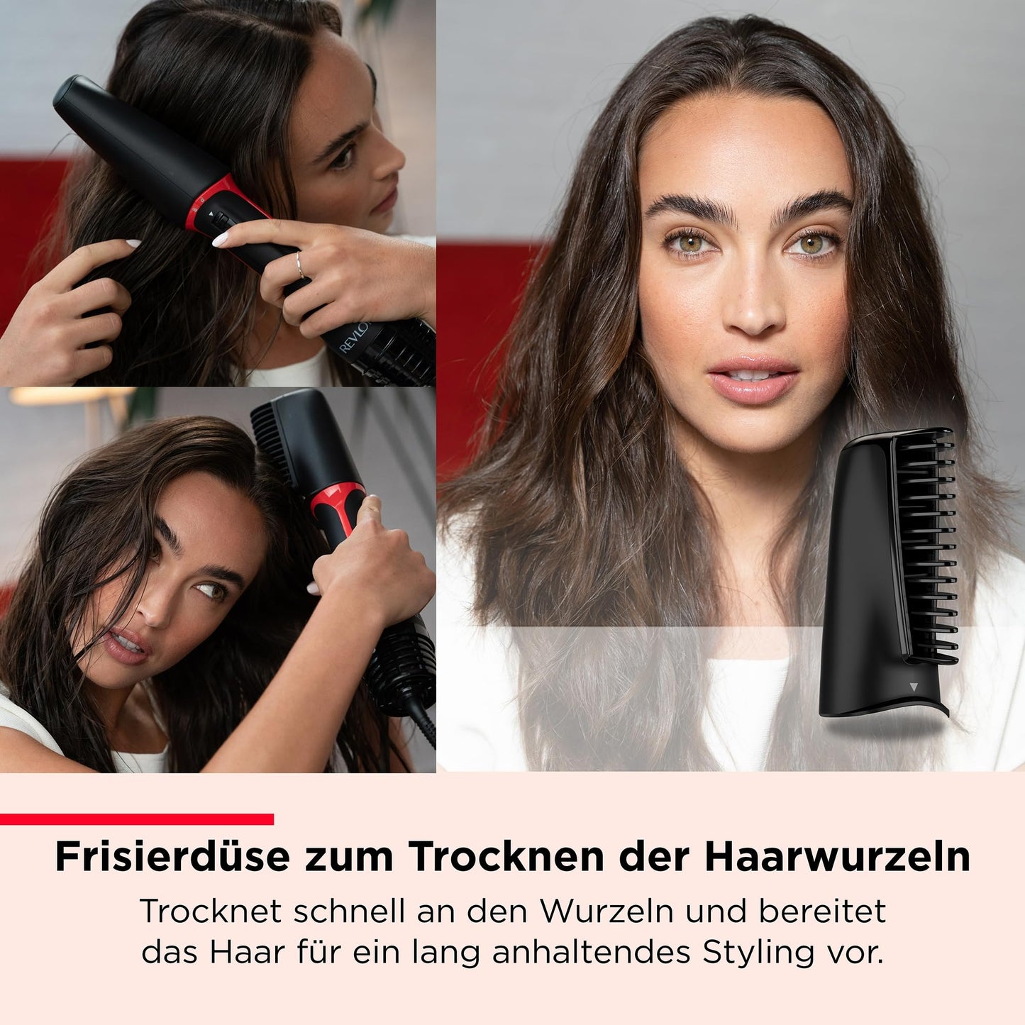 REVLON 5-in-1 One-StepTM-Haartrockner und Multi-Styler (abnehmbare Köpfe, Lockenaufsatz, Trockner, Volumiser, Styler, Formgeber). RVDR5370