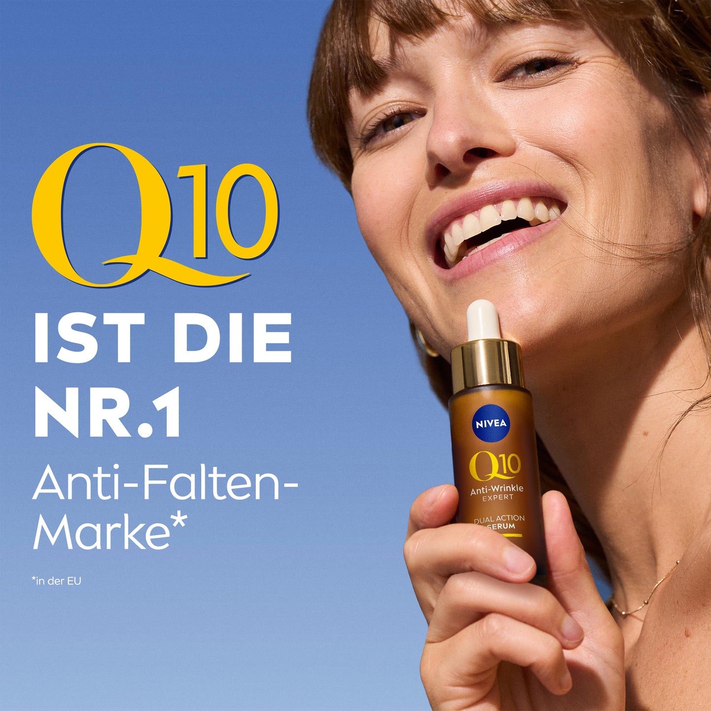 NIVEA Anti-Age Serum, Anti-Falten Serum mit Q10 mildert Falten und beugt ihrer Neuentstehung vor, straffendes Gesichtsserum mit Glycostop, Q10 Anti-Falten Experte Dual Action Serum (30 ml)