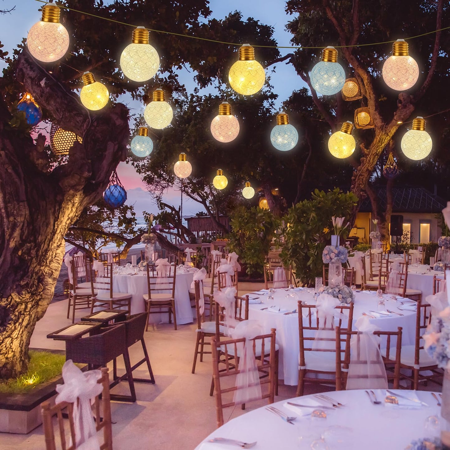Qedertek Solar Lichterkette Aussen Wetterfest, 6M Solar Lichterkette Außen Warmweiß mit 16 Cotton Ball, LED Seil Solarlichterkette für Garten, Balkon, Hochzeit, Party, Kinderzimmer, Innen Osterdeko