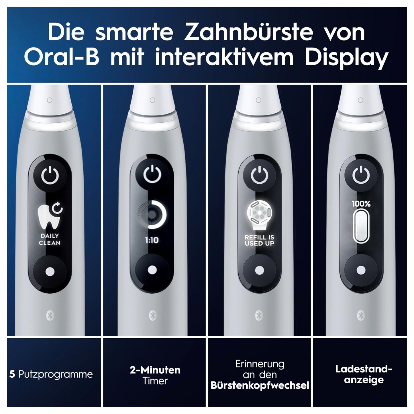 Oral-B iO Series 6 Plus Edition Elektrische Zahnbürste/Electric Toothbrush, PLUS 3 Aufsteckbürsten, 5 Putzmodi für Zahnpflege, Reiseetui, Designed by Braun, Grey Opal