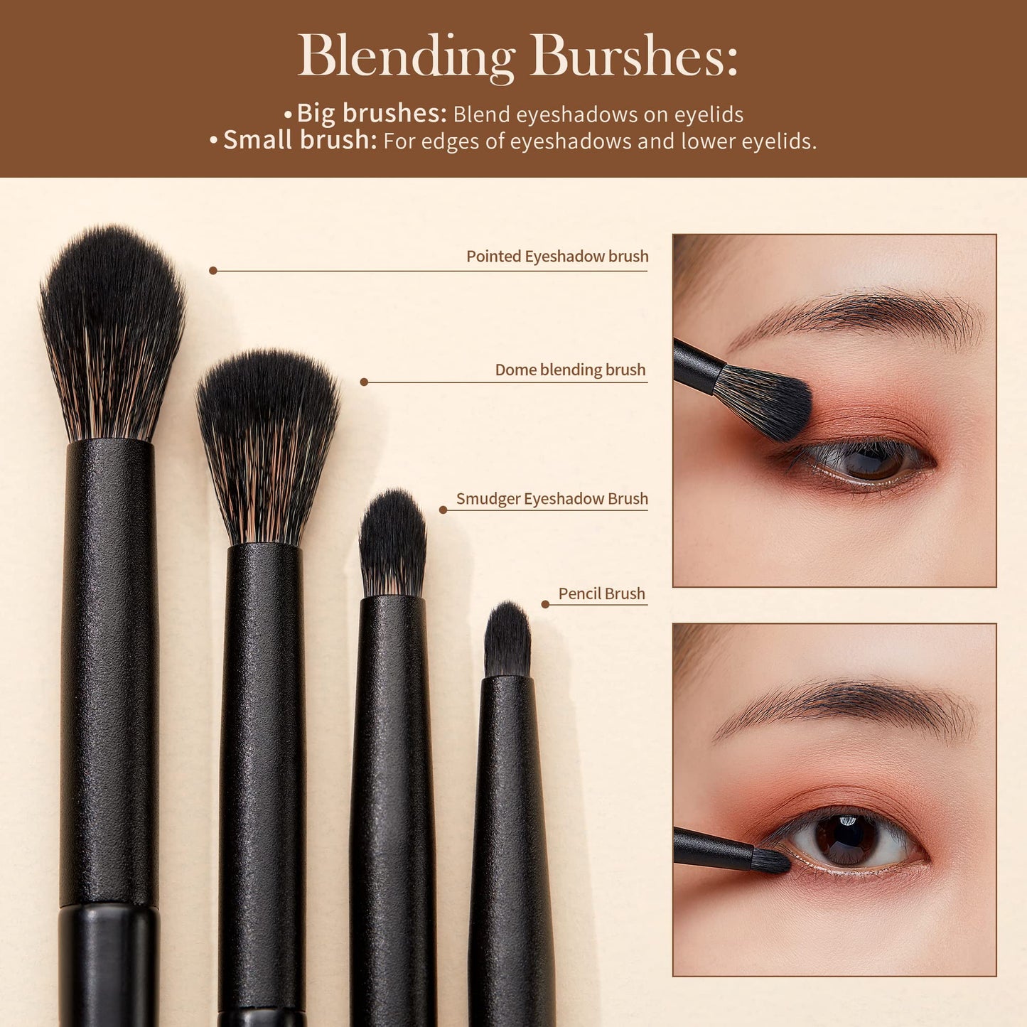 Jessup Pinselset Makeup Augen Make up Pinsel 10 Stück Augen Makeup Pinsel Set Augenpinsel Lidschattenpinsel Lidschatten Blender Eyeliner Augenbrauen Pinsel elegante Kollektion schwarz T337