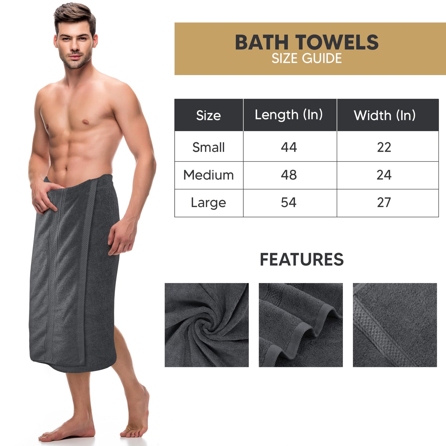 Utopia Towels - 4er-Pack Badetücher Set Premium 100% ringgesponnene Baumwolle 69 x 137 cm Handtücher, sehr saugfähig, weiches Gefühl Duschtücher (Grau)