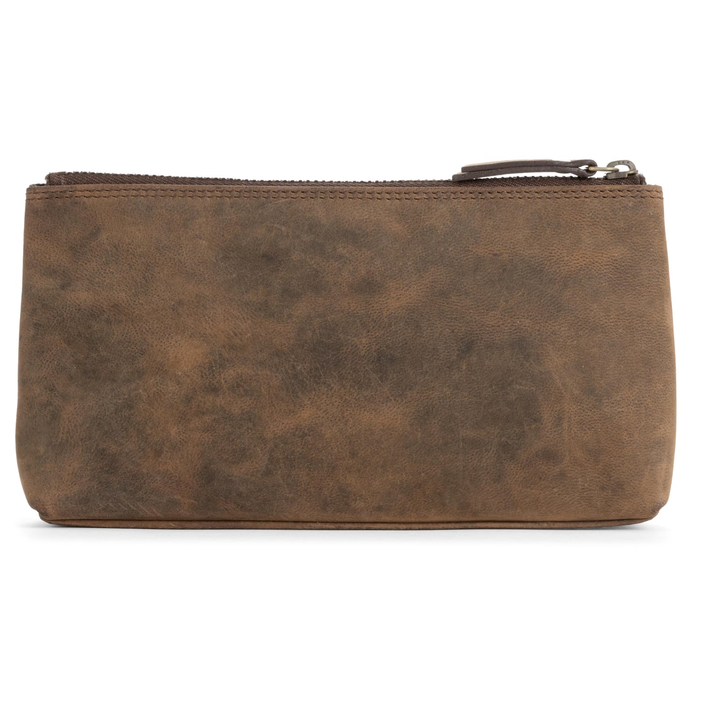 Berliner Bags Vintage Kosmetiktasche Anna, Kleiner Kulturbeutel, Schminktasche aus Leder, Federmäppchen für Damen und Mädchen – Braun