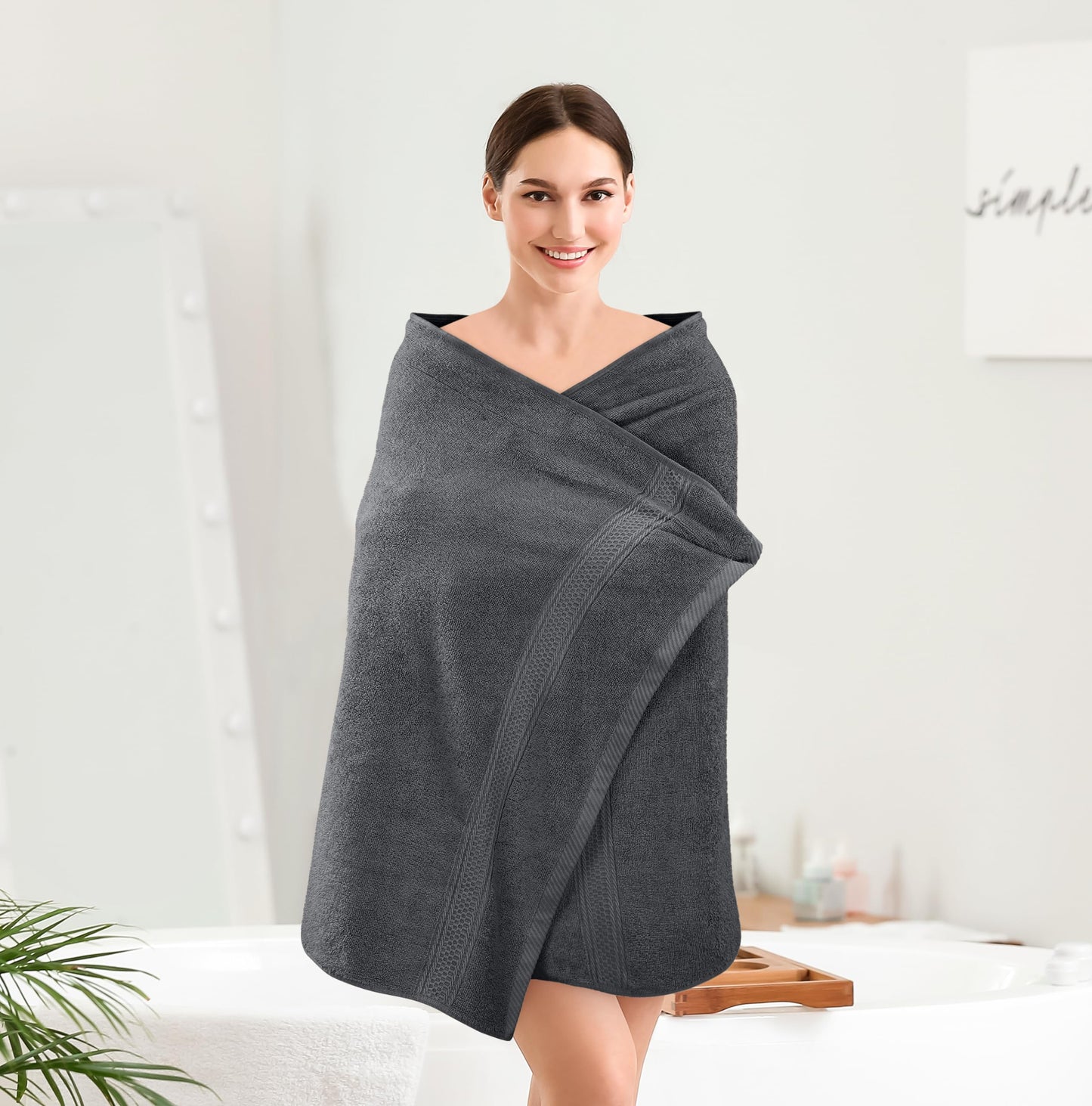Utopia Towels - 4er-Pack Badetücher Set Premium 100% ringgesponnene Baumwolle 69 x 137 cm Handtücher, sehr saugfähig, weiches Gefühl Duschtücher (Grau)
