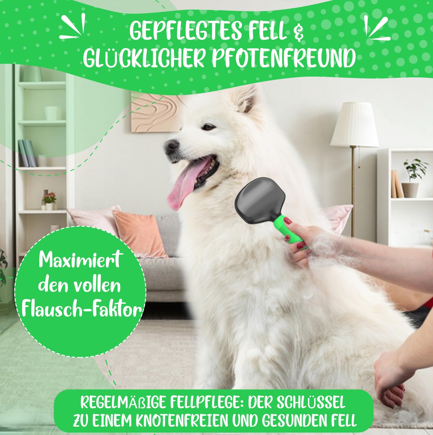Testnote: Sehr gut - Softbürste verbesserte Version I Sanfte Fellpflege für Hunde, Welpen, Katzen, Hasen, Hamster I + Gratis E-Book Pflegehandbuch