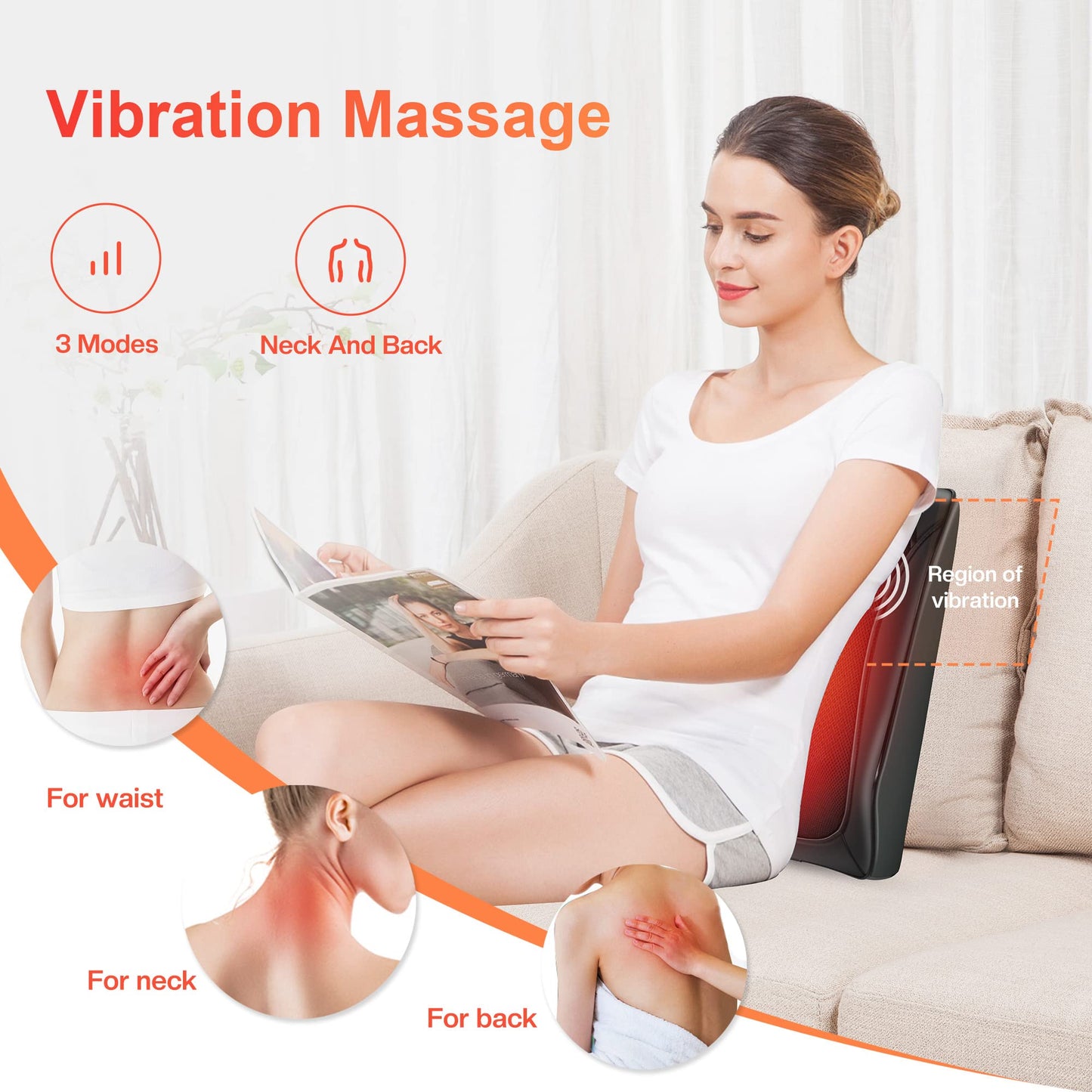 COMFIER Massagegerät, Nackenmassagegerät mit Wärme, Shiatsu Rückenmassagegerät mit 4D Knetköpfen, Massagekissen für Schulter, Rücken, Beine, Geschenke für Männer Frauen