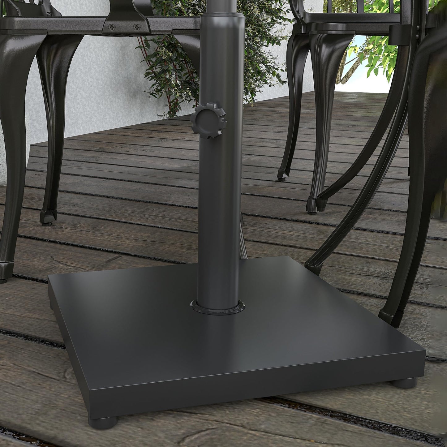 Outsunny Sonnenschirmständer Schirmständer Schirmhalter Schirmfuß 13 kg Ständer Schirm Ø35/38/48 mm Metall + Zement Schwarz 40 x 40 x 43 cm