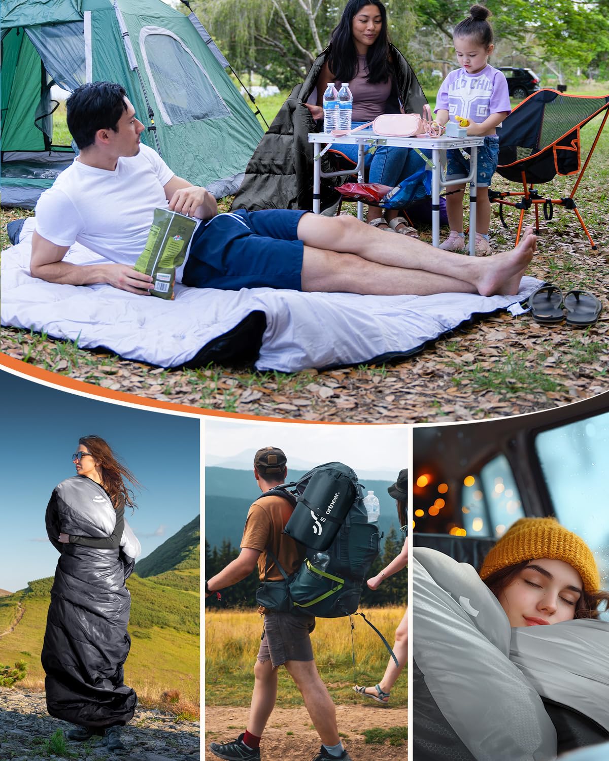 Schlafsack Outdoor - Sportneer Schlafsack Erwachsene und Kinder - Schlafsack Winter, Schlafsäcke, Camping Sleeping Bag Deckenschlafsack Leicht Tragbar für Camping Wandern Rucksackreisen