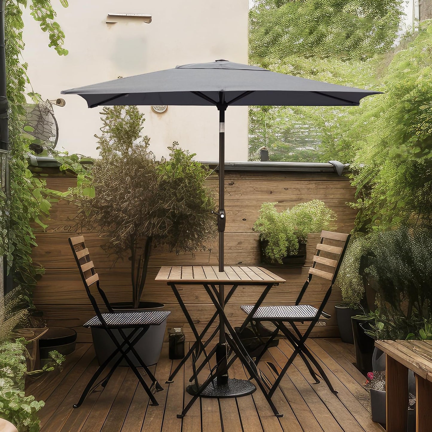 Sekey Aluminum Sonnenschirm 210 × 140 cm Sonnenschirm Balkon Sonnenschirm Rechteckig für Balkon Garten & Terrasse Sonnenschutz UV 50+
