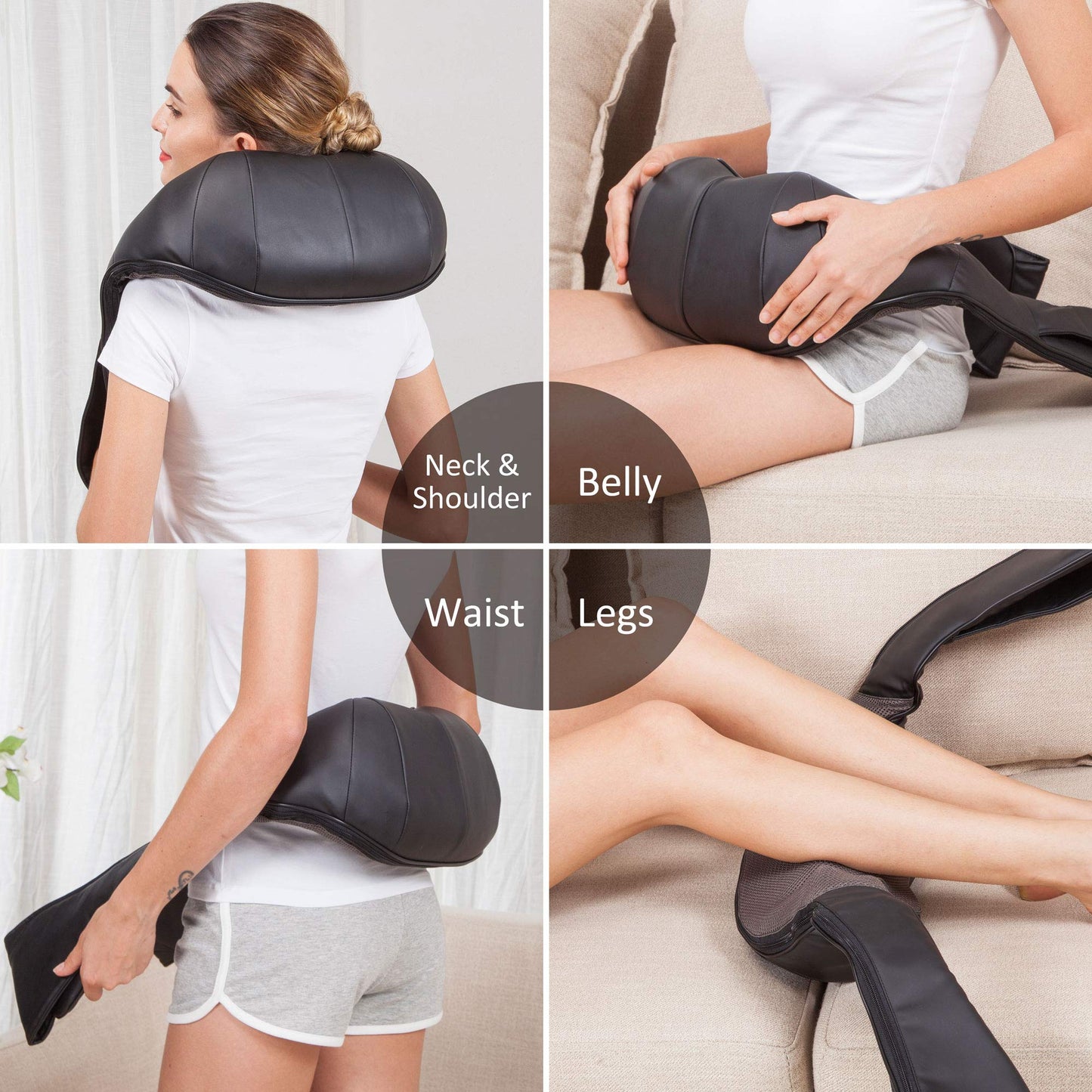 Snailax Kabellos Massagegerät Shiatsu Nackenmassagegerät mit Wärmefunktion, Massagegerät mit 4D-Rotierenden, Muskelentspannung für Nacken Schulter Rücken, Geschenke für Männer/Frauen/Mama/Papa