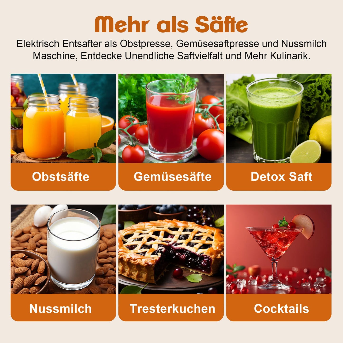 Fretta Slow Juicer Entsafter Gemüse und Obst Testsieger, 250W Edelstahl Saftpresse Elektrisch Obstpresse Kaltpresse Saftmaschine mit 135mm Großem Öffnung, Leicht zu Reinigen, Umkehrfunktion, BPA Frei