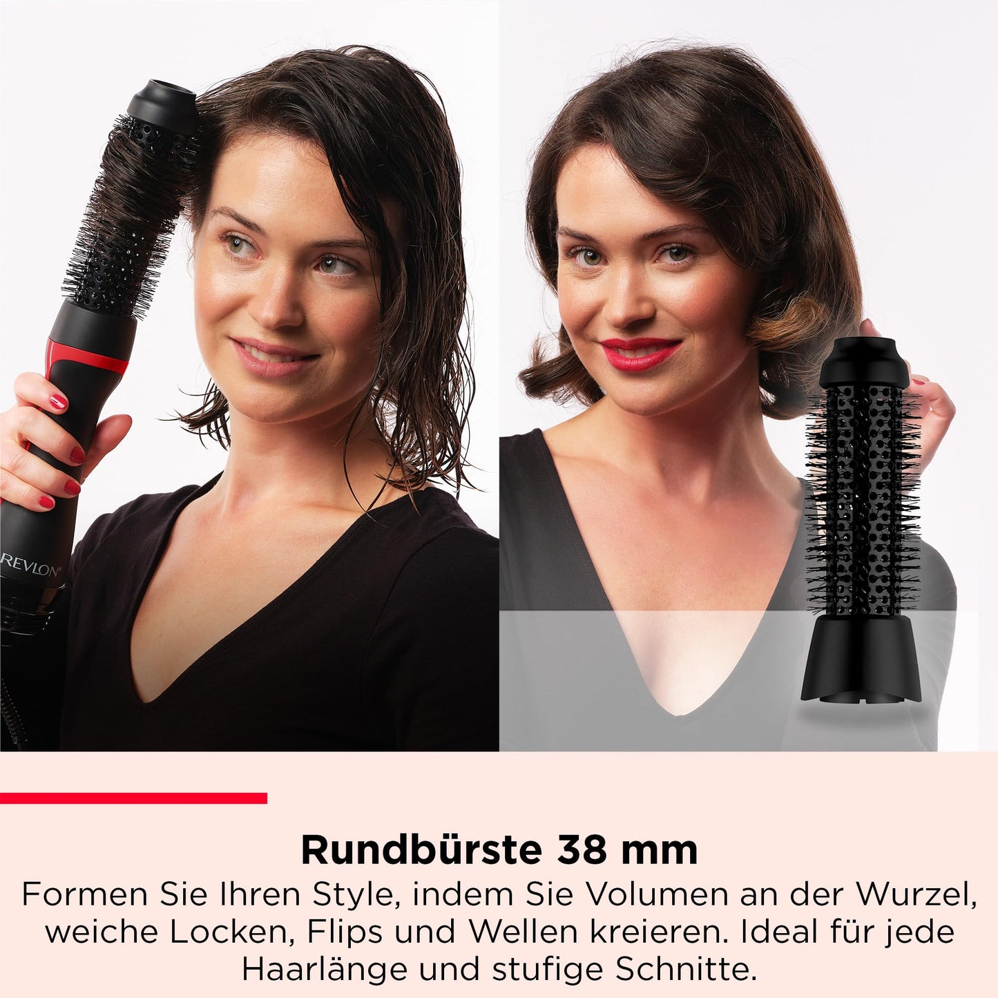 REVLON 5-in-1 One-StepTM-Haartrockner und Multi-Styler (abnehmbare Köpfe, Lockenaufsatz, Trockner, Volumiser, Styler, Formgeber). RVDR5370