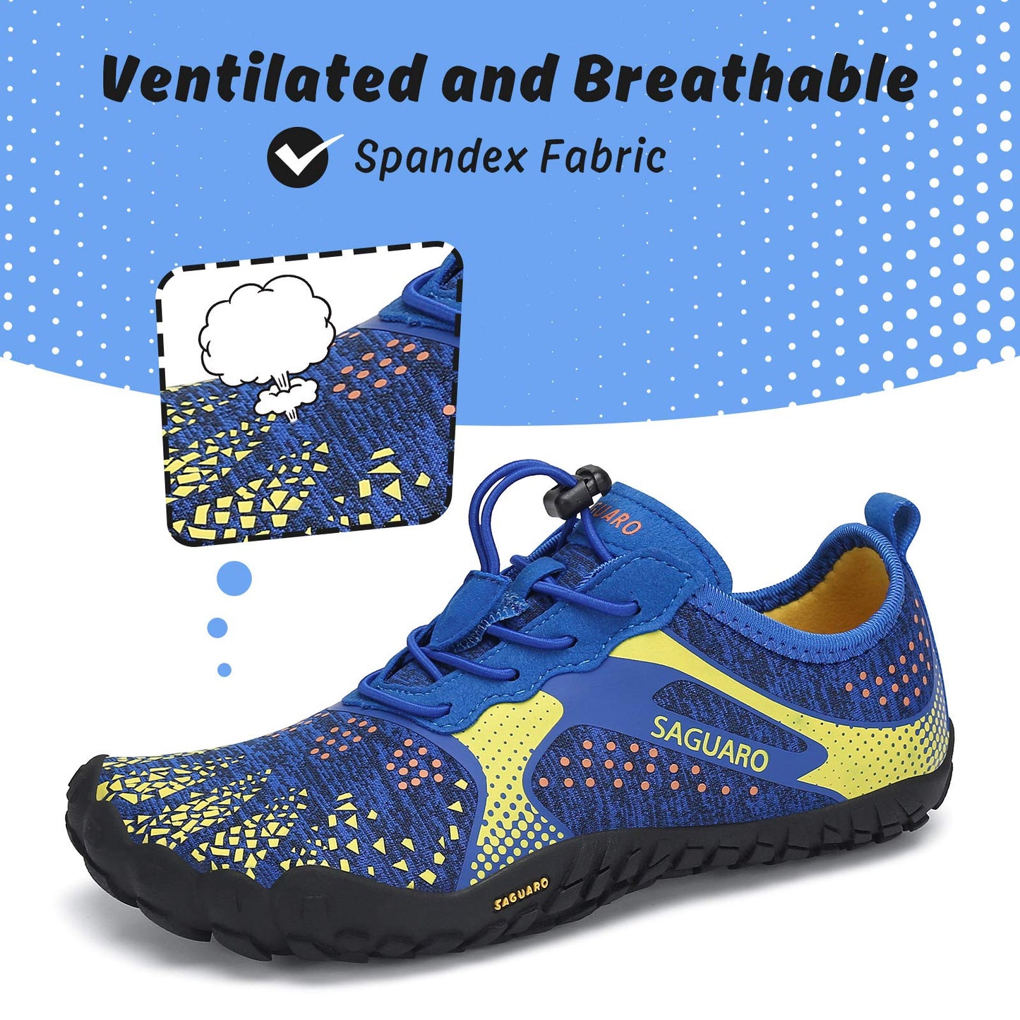 SAGUARO Kinder Aquaschuhe Jungen Traillaufschuhe Outdoor Mädchen Gymnastikschuhe Schnell Trocknend Strandschuhe Trekking Blau Gr.32