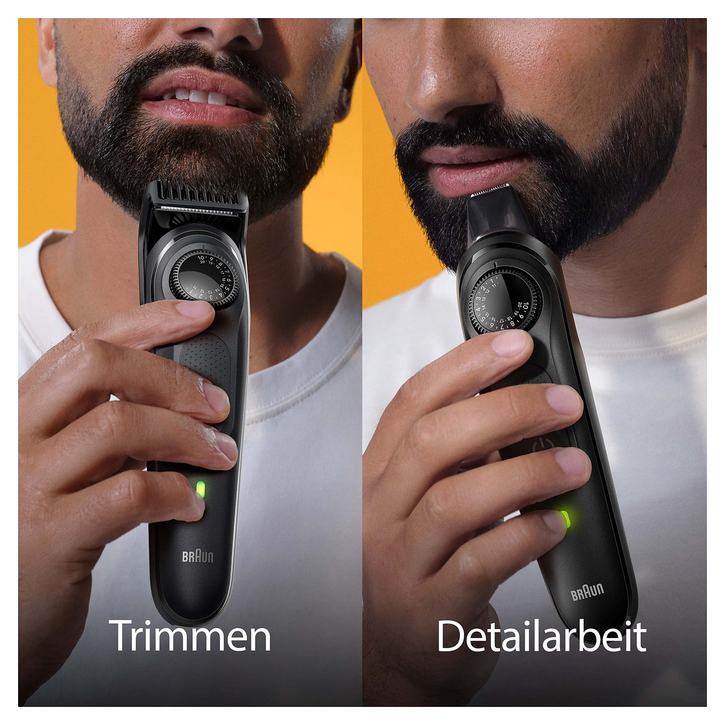 Braun Barttrimmer, Bartschneider/Trimmer/Haarschneider Herren, Haarschneidemaschine mit ultrascharfer Klinge, 40 Längeneinstellungen, Tasche, 100 Min. kabellose Laufzeit, BT5430