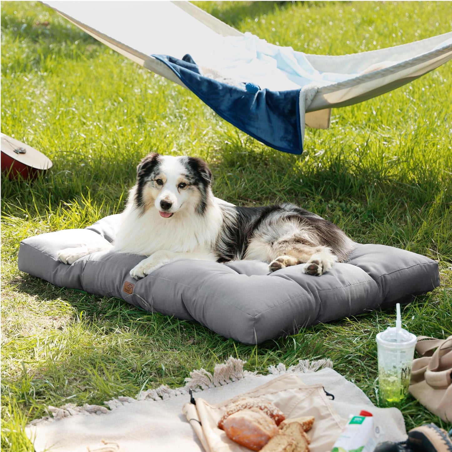 BEDSURE Hundekissen große Hunde waschbar - 111x89cm hundematratze wasserdicht XXL für große, mittelgroße Hunde Outdoor gepolstert Hundematte grau in 10cm Höhe, groß XL Hundebett für Haustiere