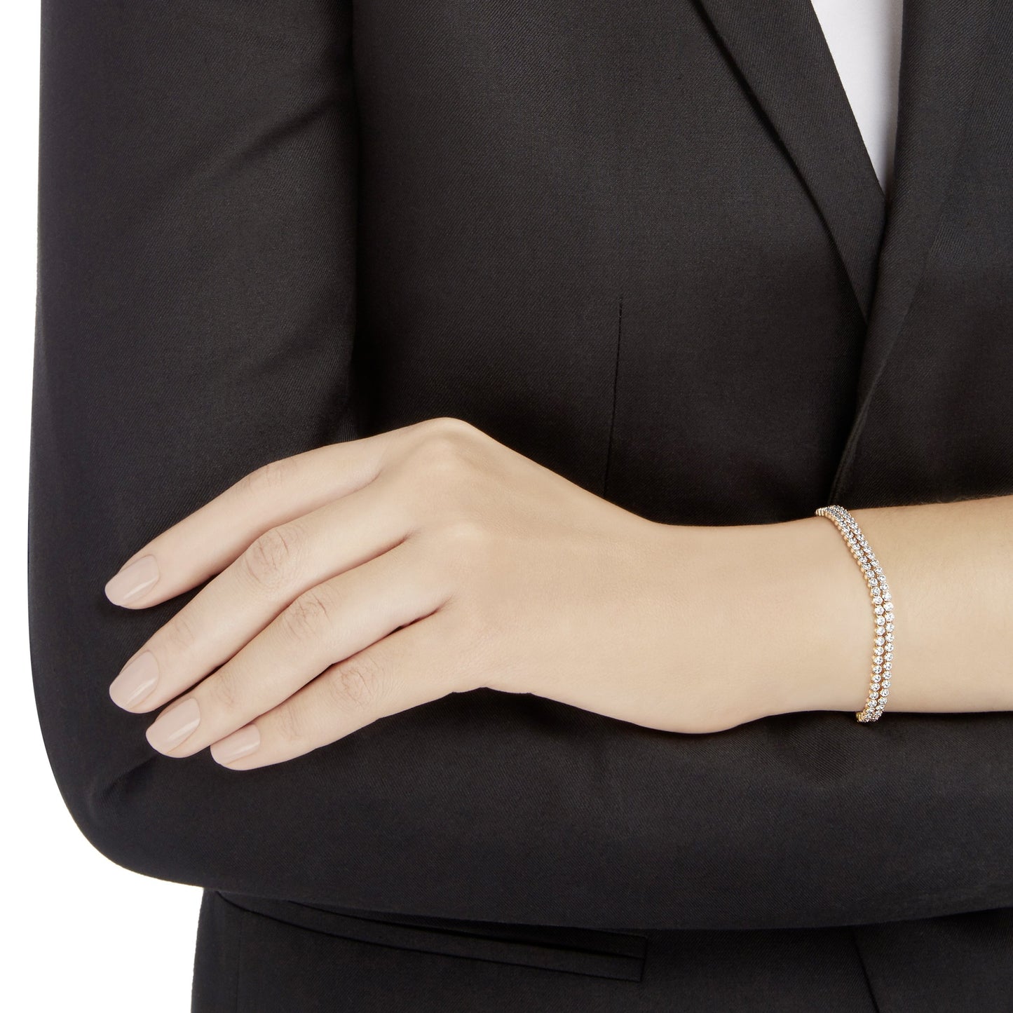 Swarovski Matrix Armband, Weiss, Roségold-Legierungsschicht