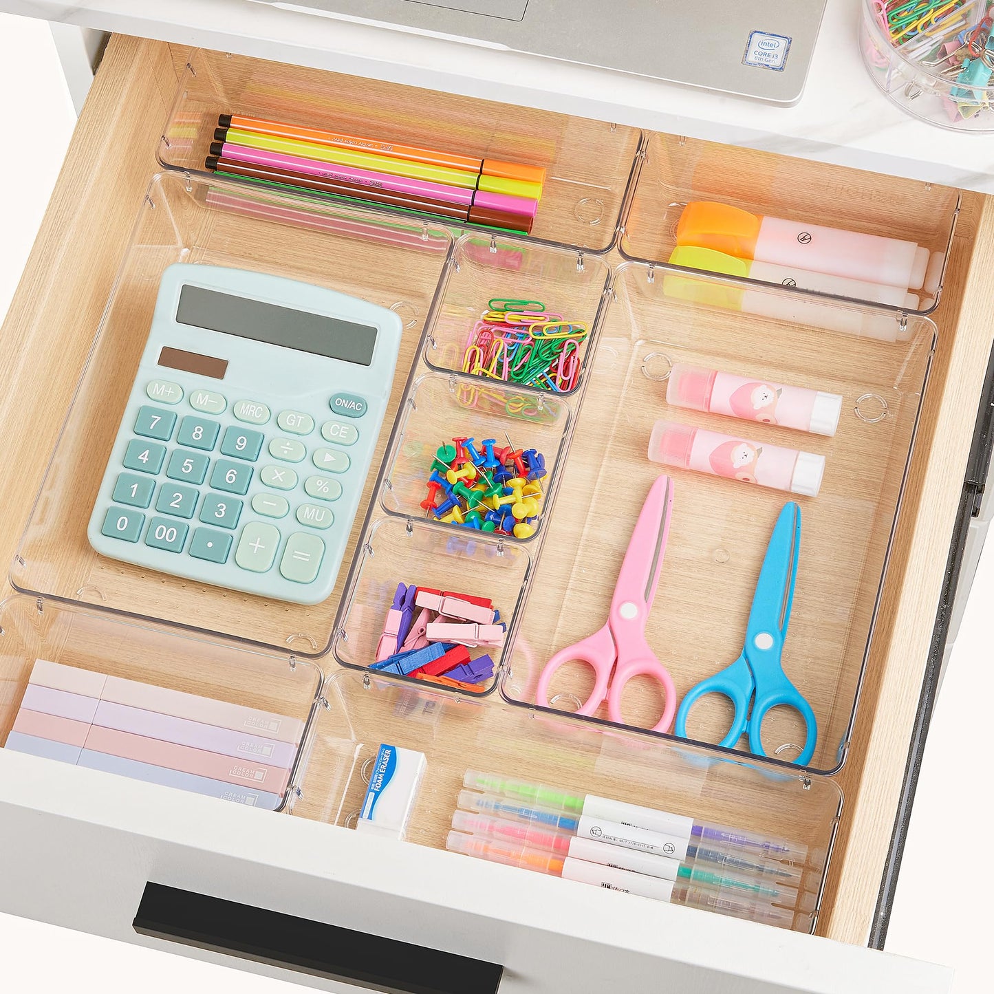 Vtopmart 44 Stücke Schminktisch Organizer mit 4 Größen, Schubladen Organizer, Schubladen Ordnungssystem für Makeup, Küchen, Badezimmer, Büro
