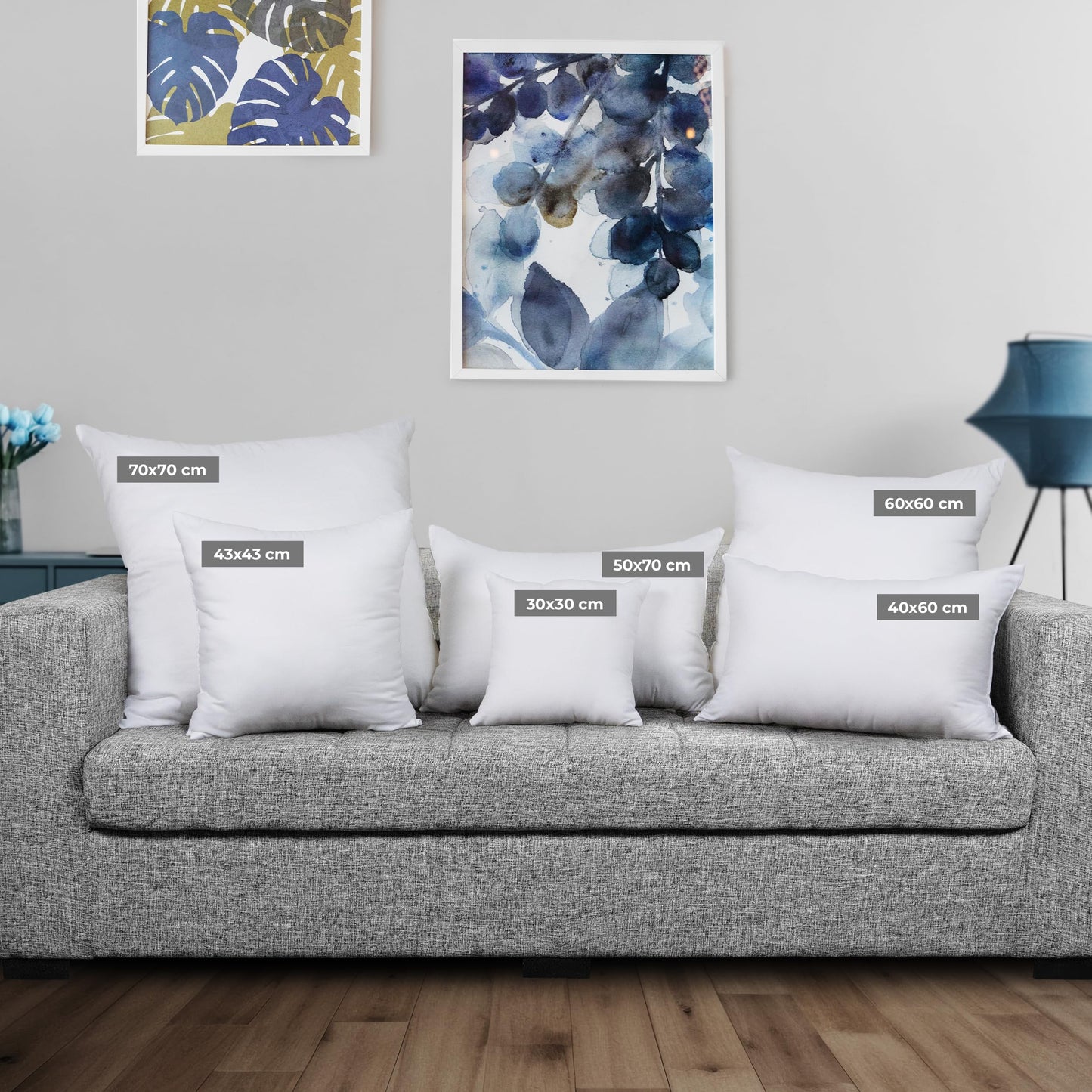 Utopia Bedding 2er Set Kissenfüllung 50 x 70 cm, Innenkissen Füllkissen Kopfkissen Sofakissen (Weiß)