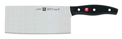 ZWILLING Twin Pollux Chinesisches Kochmesser, Klingenlänge: 18,5 cm, Rostfreier Spezialstahl/Kunststoff-Griff im Nietendesign, Schwarz