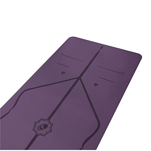LIFORME Yogamatte - Die Weltweit Beste Umweltfreundliche, rutschfeste Yoga Matte Mit Dem Originalen Einzigartigen Ausrichtungsmarkierungssystem - Biologisch Abbaubare Matte - Purple