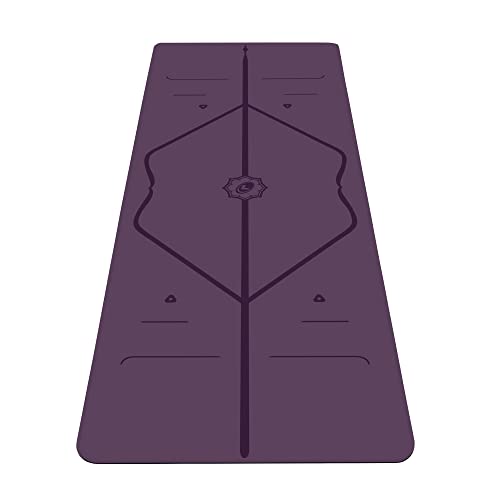 LIFORME Yogamatte - Die Weltweit Beste Umweltfreundliche, rutschfeste Yoga Matte Mit Dem Originalen Einzigartigen Ausrichtungsmarkierungssystem - Biologisch Abbaubare Matte - Purple