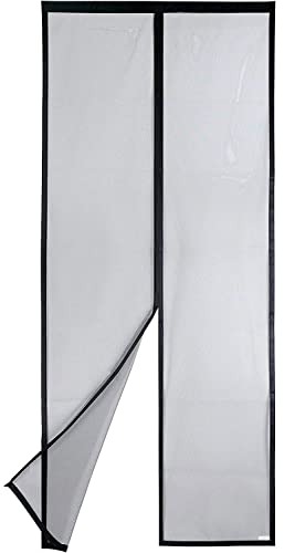 Apalus VP Fliegengitter Tür, Magnet Insektenschutz Balkontür 100x210 cm, 2 x Langlebiger als der Apalus Klassiker, Katzenkrallen Sicher, Stärkere Magneten, 3.8 cm Breites Klettband, Nicht Kürzbar