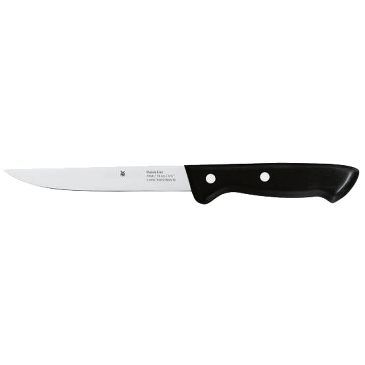 WMF Classic Line Messerblock mit Messerset 6-teilig, bestückt, 5 Messer, Birkenholz-Block, Spezialklingenstahl, natur, schwarz, silber