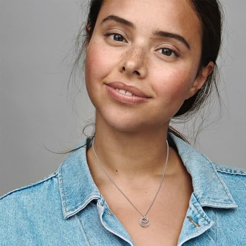 PANDORA Moments Familie Für Immer Verschlungener Anhänger Halskette mit Karabiner-Verschluss aus Sterling-Silber, Kompatibel Moments Armbänder, Größe: 60cm