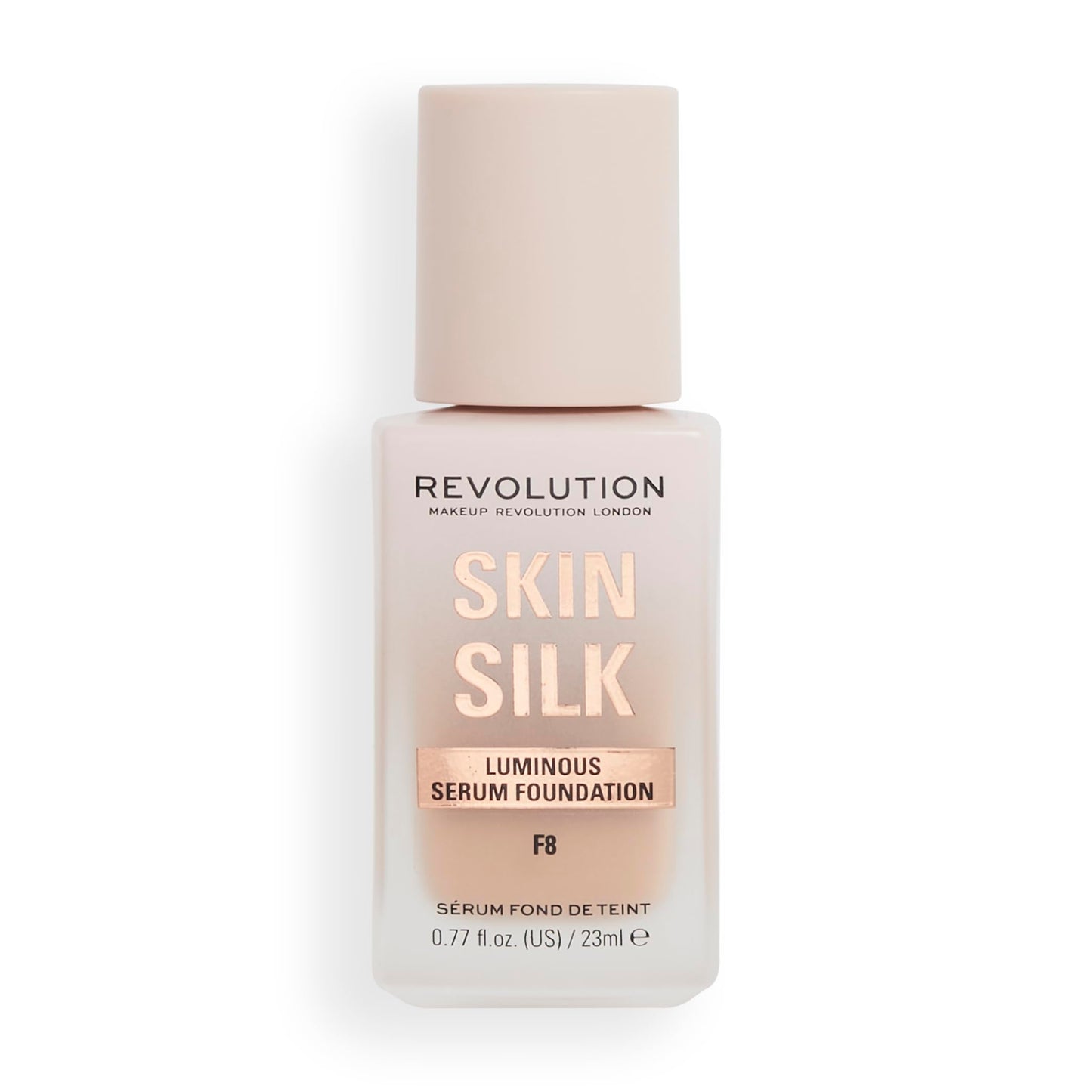 Makeup Revolution, Skin Silk Serum Foundation, Light to Medium Coverage, Contains Hyaluronic Acid, F8, 23ml