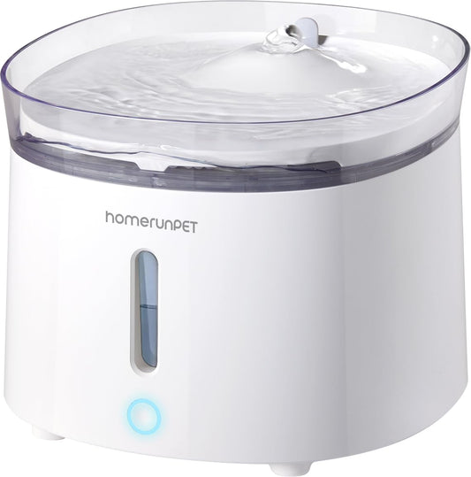 Homerunpet Katzenbrunnen mit Super leiser Kabelloser Pumpe, BPA-freier Trinkbrunnen für Katze, Leicht zu Reinigender Wasserbrunnen mit Smart LED und Aktivkohlefilter, Leicht Nachzufüllen, 2L