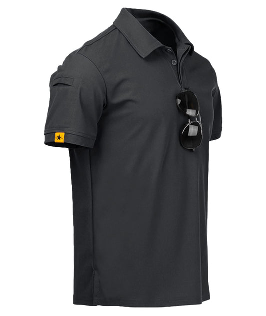 JACKETOWN Poloshirts Herren Kurzarm Atmungsaktives Schnelltrocknend Poloshirts Männer Sommer Knopfleiste T-Shirts Männer Casual Sport Shirt Basic Regular Fit Golf Polohemd(Dunkelgrau-L)