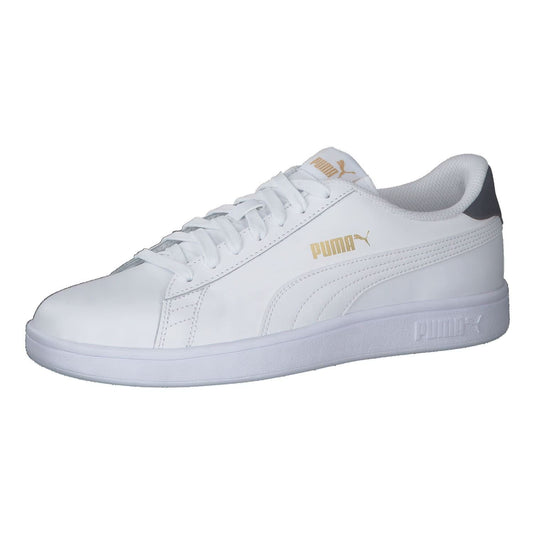 PUMA Unisex Puma Smash v2 L Low-Top, Puma White-Puma White-Peacoat-Puma Team Gold, 42 EU