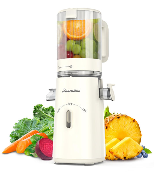 Zasmira Entsafter, Entsafter Slow Juicer mit hohem Drehmoment und 120MM-Einfüllschacht, Kein Vorschneiden entsafter für gemüse und obst, 99,6 % Saftreinheit, 1,5L, REV-Modus, einfacher zu reinigen