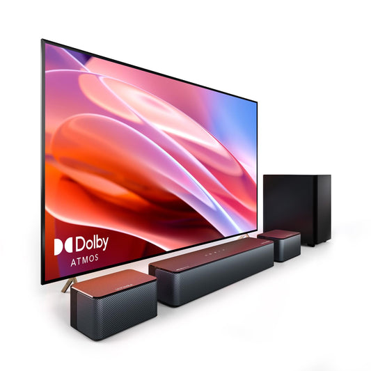ULTIMEA 5.1 Dolby Atmos, 3D Surround Sound System Soundbar für TV Geräte, Soundbar mit Subwoofer, TV Lautsprecher für Heimkino mit einstellbarem Bass, Poseidon D60-Serie