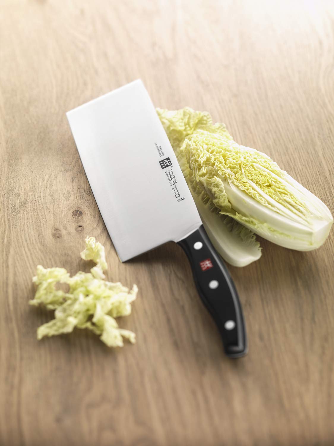 ZWILLING Twin Pollux Chinesisches Kochmesser, Klingenlänge: 18,5 cm, Rostfreier Spezialstahl/Kunststoff-Griff im Nietendesign, Schwarz